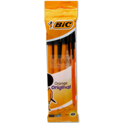 BIC Pens Orange Fine 4 Pack Black (x10)