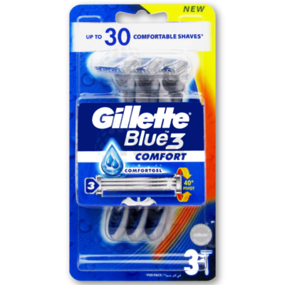 Gillette Blue 3 Comfort Disp. Razors 3's (6pcx2)