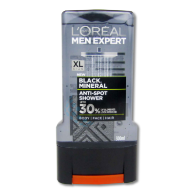 L'Oreal Men Expert Shower Gel - Black Mineral 300ml (x6)