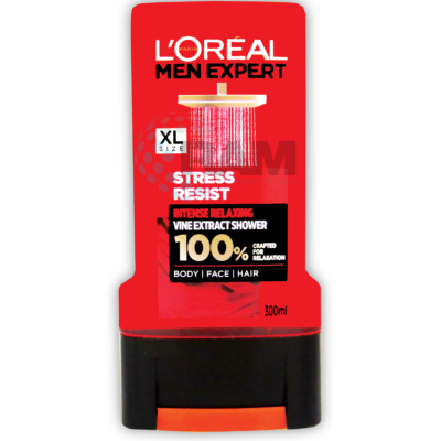 L'Oreal Men Expert Shower Gel - Stress Resist 300ml (x6)