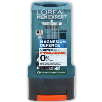 L'Oreal Men Expert Shower Gel - Magnesium Sensitive 300ml (x6)