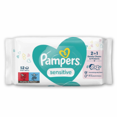 Pampers Baby Wipes 52's - Sensitive (x12)