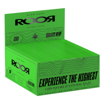 Roor Rolling Papers - (Green) Organic Hemp Slim 32's (x50)