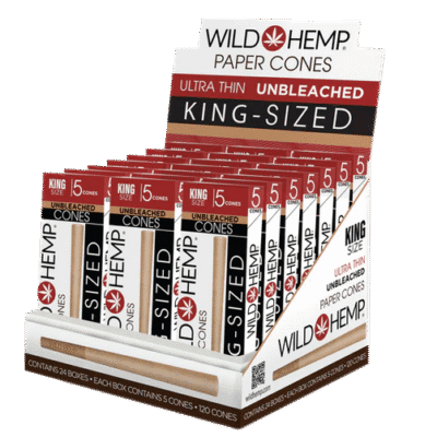 Wild Hemp Unbleached Paper Cones - King Size 5's (x24)