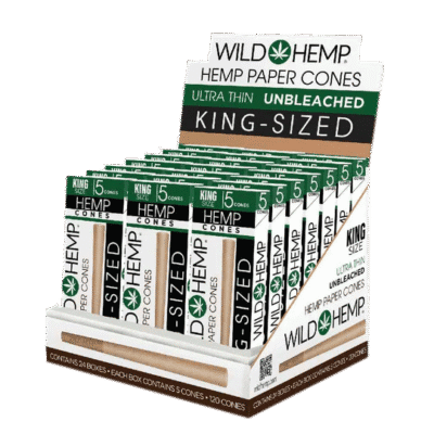 Wild Hemp Unbleached Hemp Cones - King Size 5's (x24)