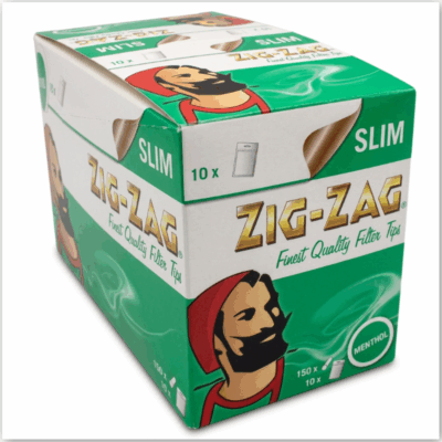 ZIG-ZAG Filter Tips - Slim Menthol 150's (x10)